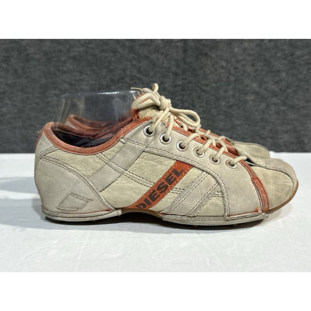 Diesel Rollie Low Top Sneakers Women's US 6 Tan Orange Leather Rubber Sole